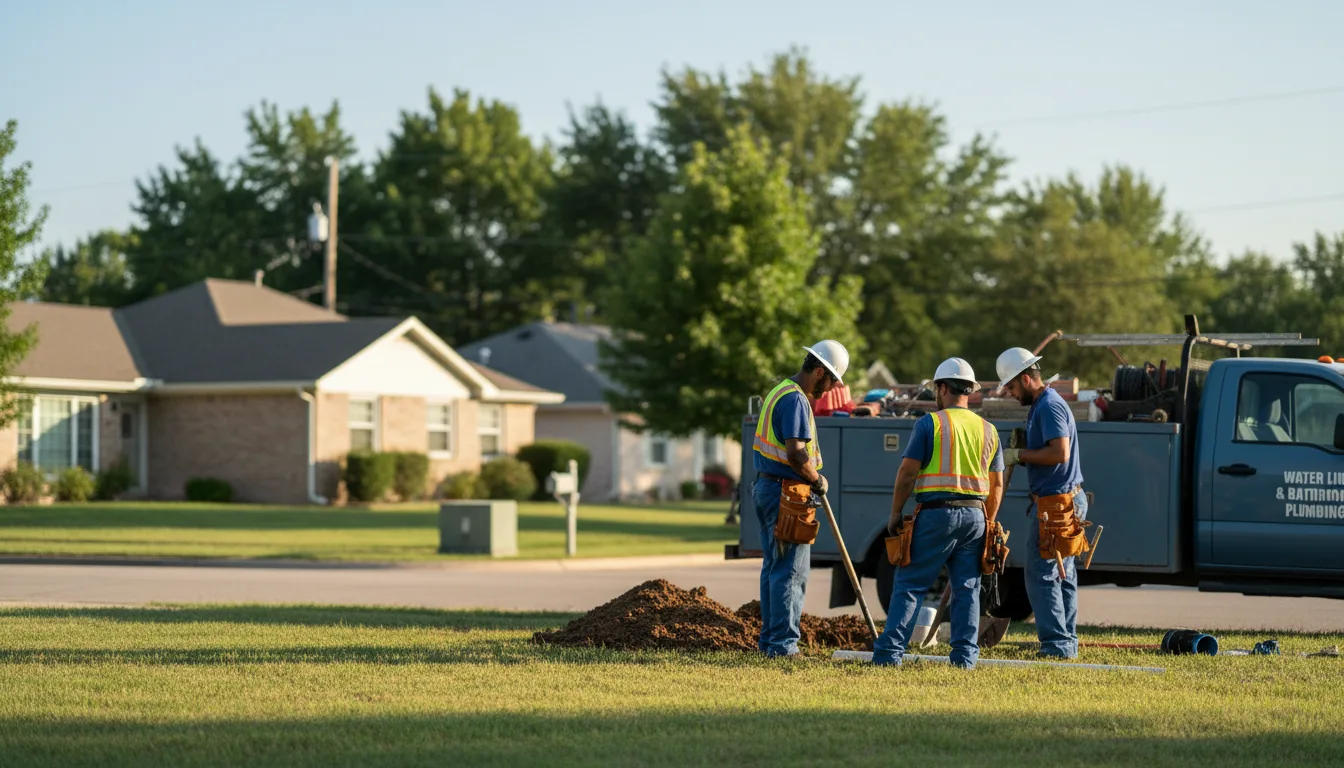 Residential water line and bathroom plumbing service in Dawn, TX
